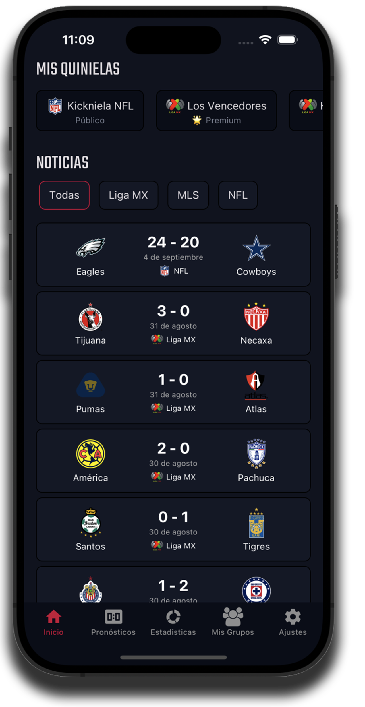 Kickniela mobile app by MarLuna Studio